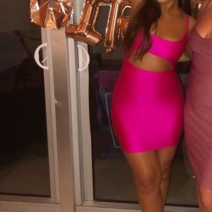 Hot pink bodycon dress